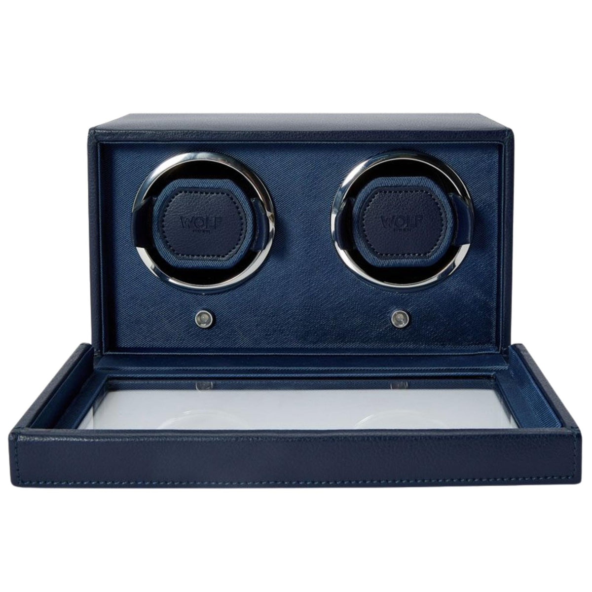 WOLF Cub Navy Double Watch Winder with Cover 461217