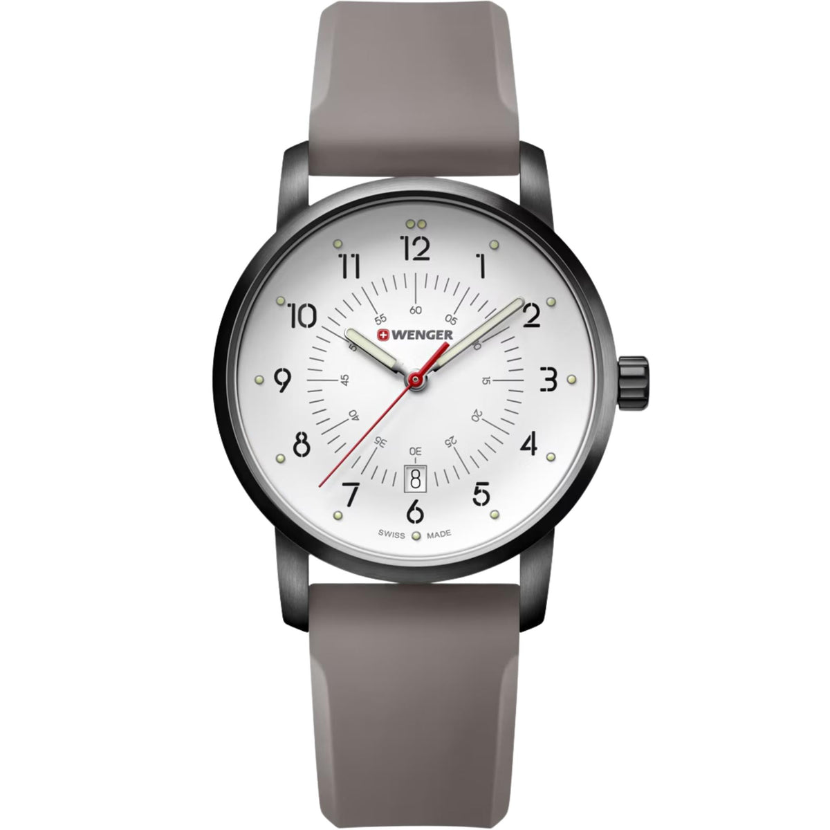 Wenger Avenue 42mm White Dial Silicone Mens Quartz Watch 01.1641.121