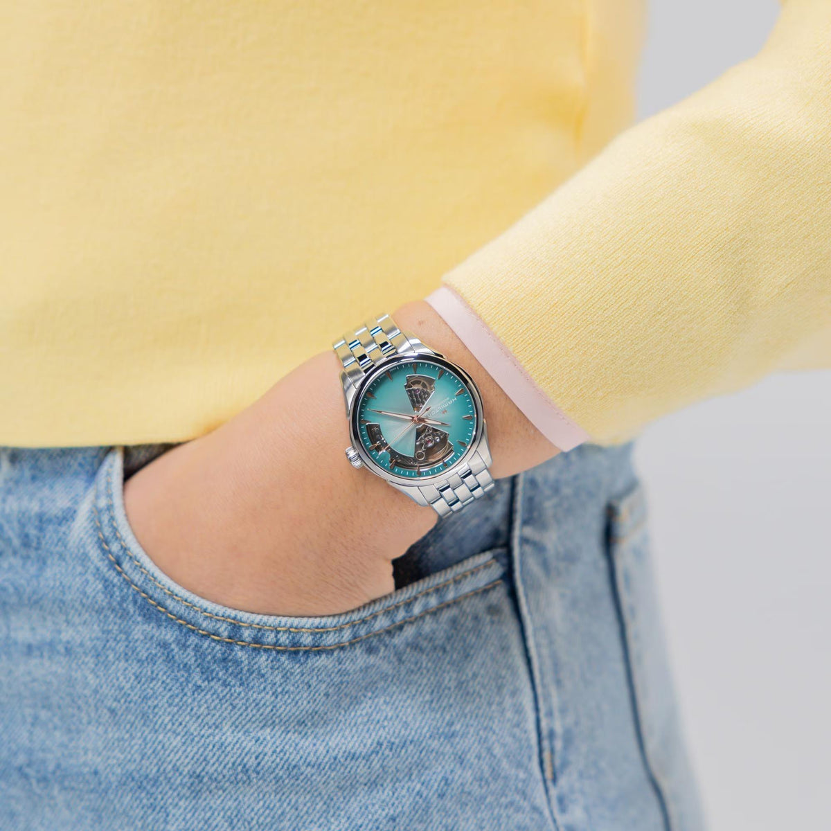 Hamilton Jazzmaster 36mm Open Heart Blue Dial Steel Ladies Automatic Watch H32215143