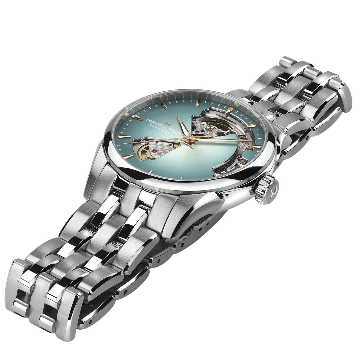 Hamilton Jazzmaster 36mm Open Heart Blue Dial Steel Ladies Automatic Watch H32215143