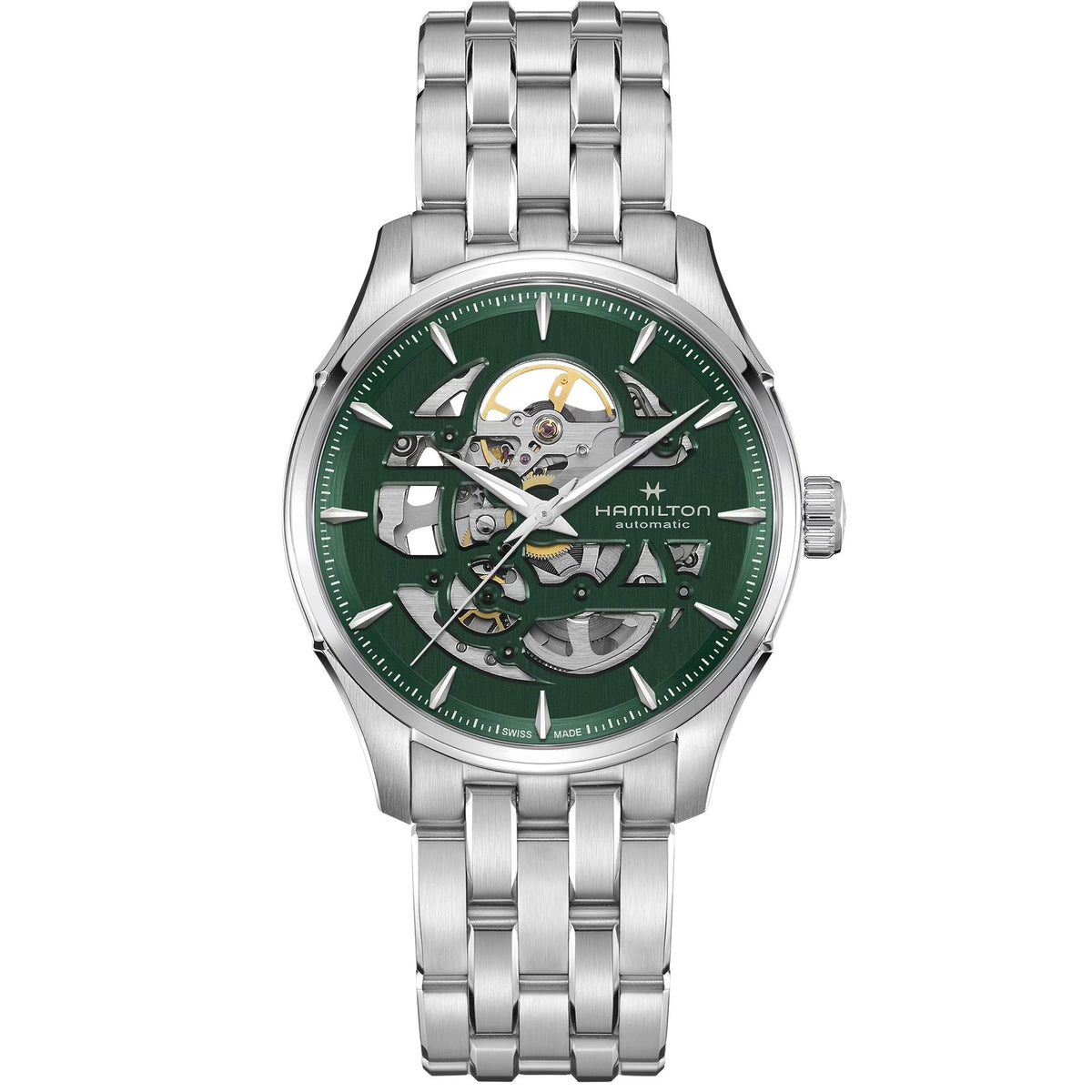 Hamilton Jazzmaster 40mm Skeleton Green Dial Steel Mens Automatic Watch H42535160