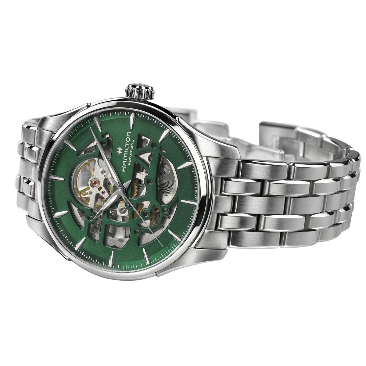 Hamilton Jazzmaster 40mm Skeleton Green Dial Steel Mens Automatic Watch H42535160