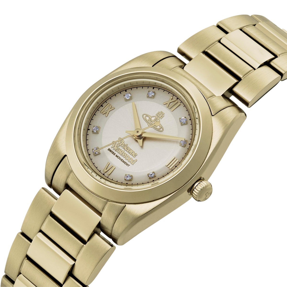 Vivienne Westwood The Tavistock 28mm Champagne Dial Yellow Gold-Tone Steel Ladies Quartz Watch VV356LGYGD