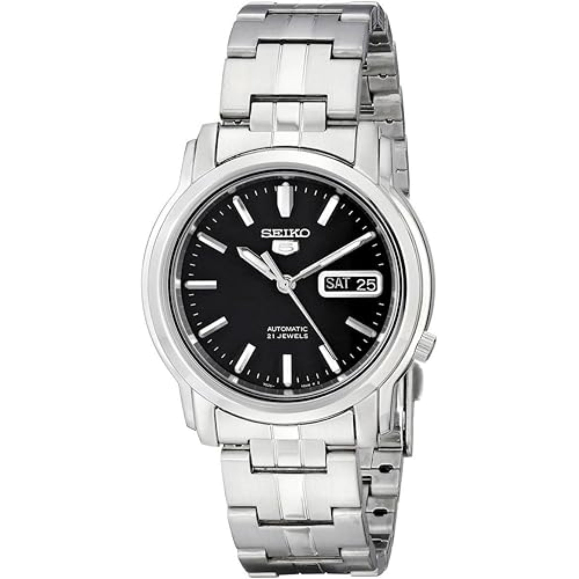 Seiko 5 Automatic Black Dial Stainless Steel Bracelet Men's Watch SNKK71K1