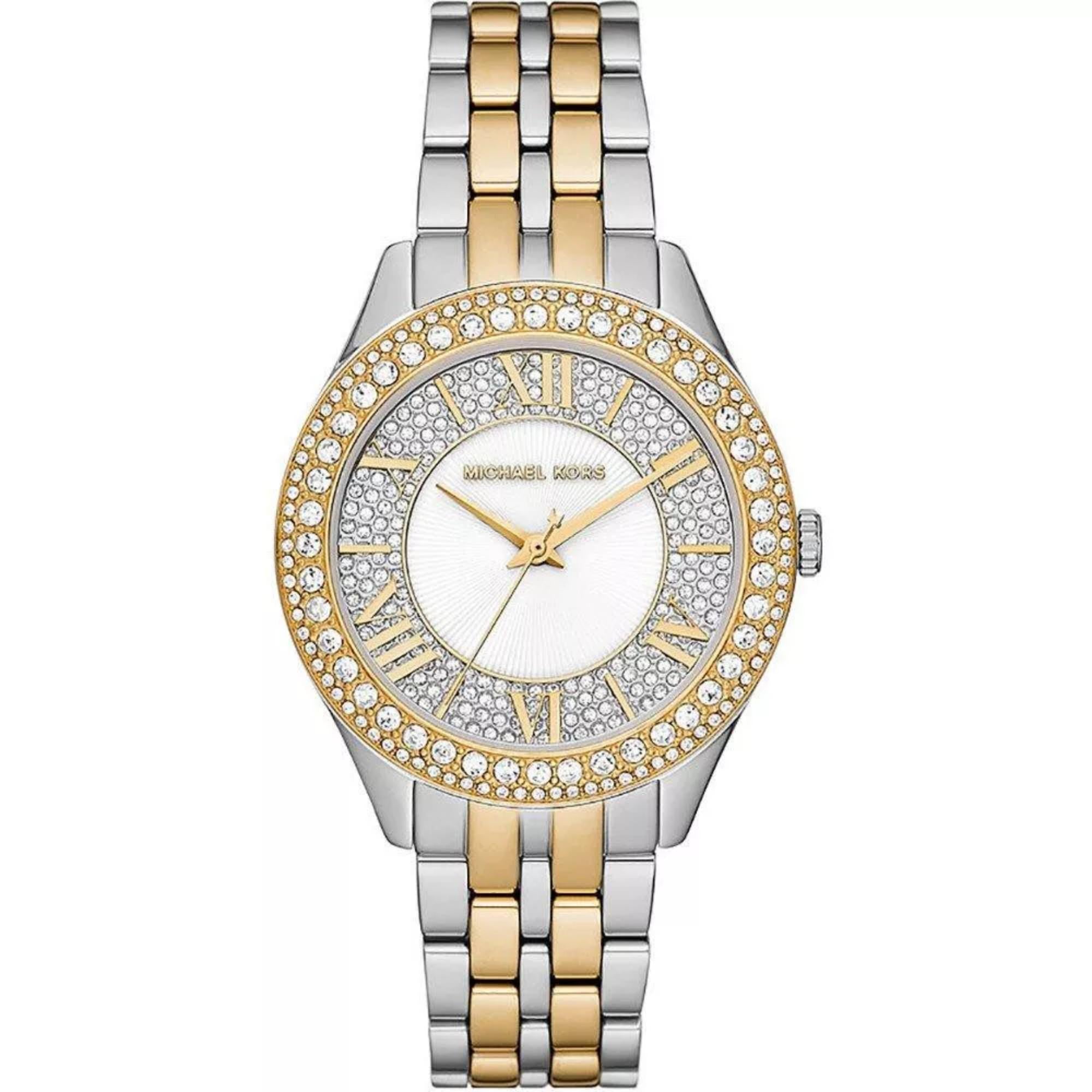 Michael Kors Harlowe Two-Tone Stainless Steel Silver Dial Women's Watch MK4811