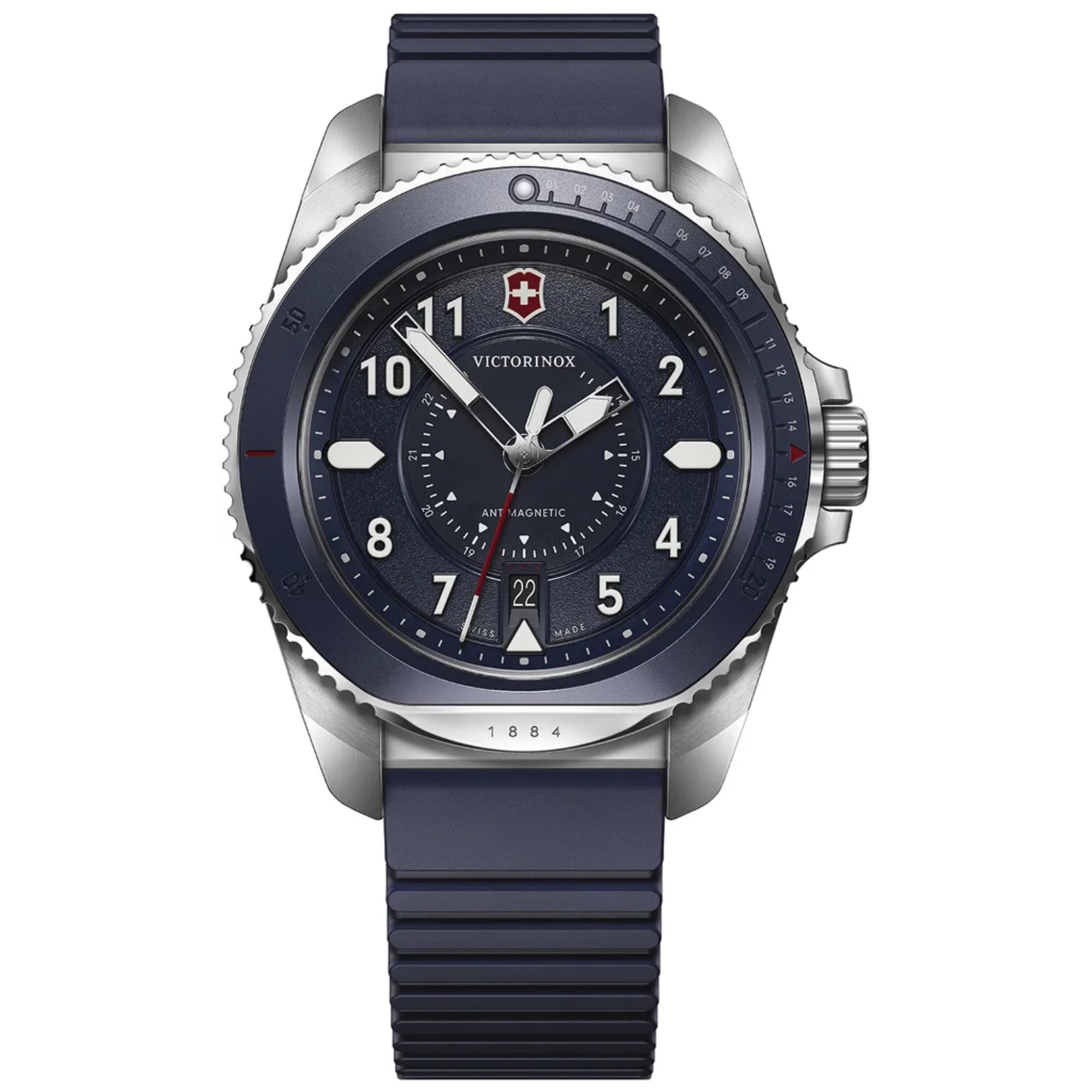 Victorinox Journey 1884 Quartz Blue Dial Rubber Strap Men's Watch 241975