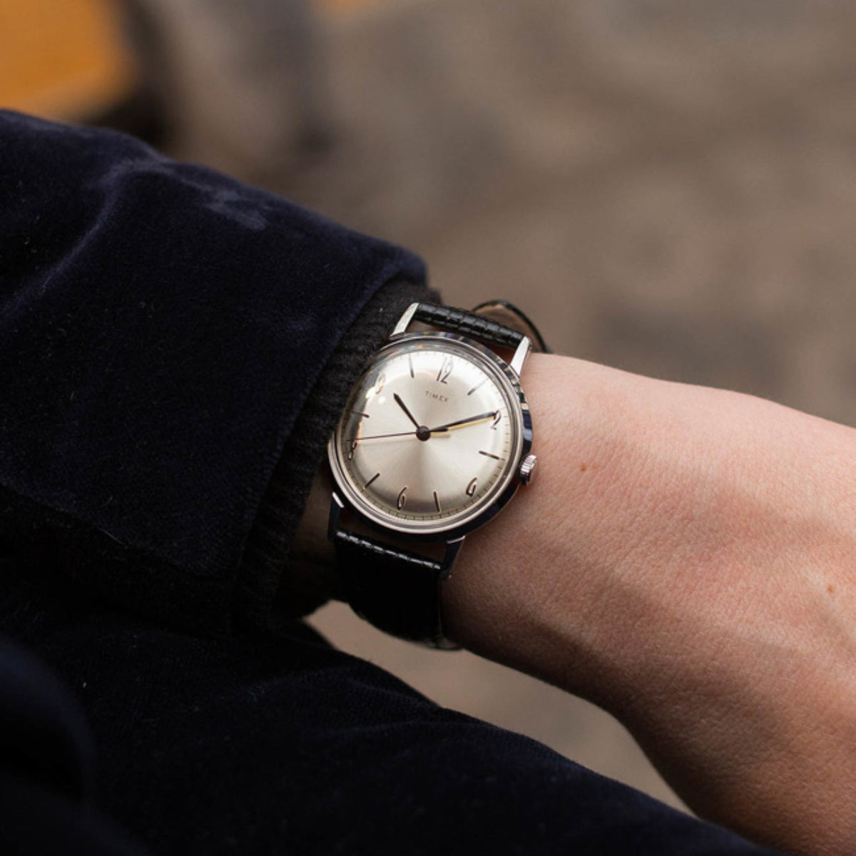 Timex Marlin Hand-Wound Silver Dial Leather Strap Men's Watch TW2R47900