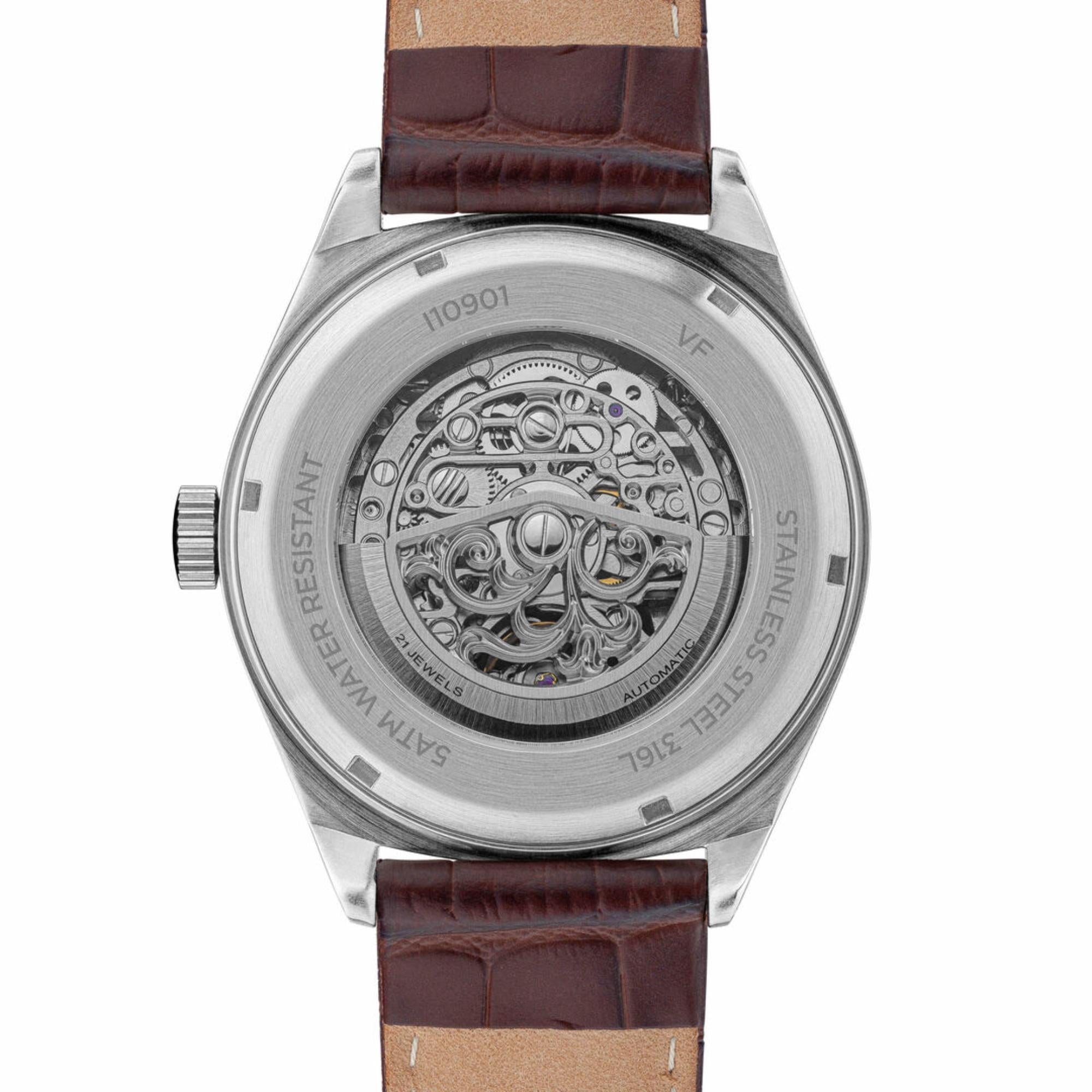 Ingersoll The Shelby Men's Automatic Watch with White Open Heart Dial and Brown Leather Strap I10901B
