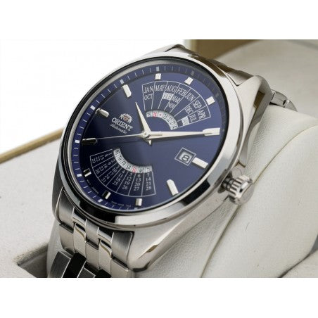 Orient Multi-Year Calendar Mechanical Blue Dial Stainless Steel Bracelet Men’s Watch RA-BA0003L10B