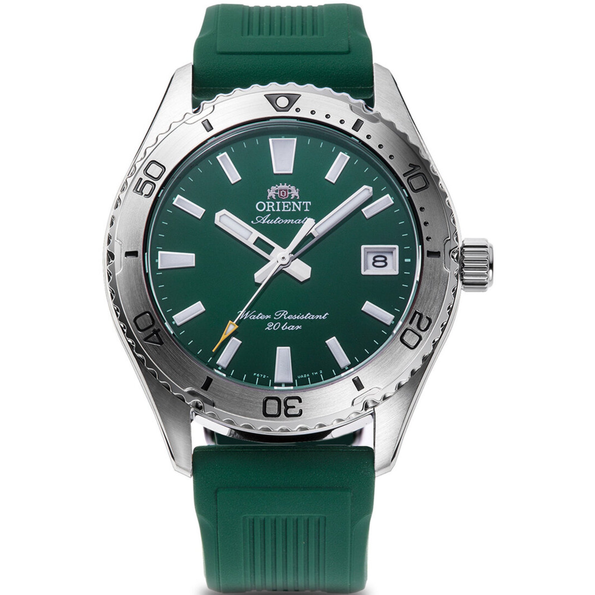 Orient Mako Automatic Green Dial Rubber Strap Unisex Dive Watch RA-AC0Q11E30B