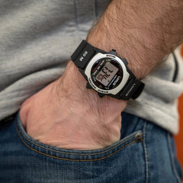 Lorus Digital Sports Black Resin Strap Men’s Watch R2361AX9