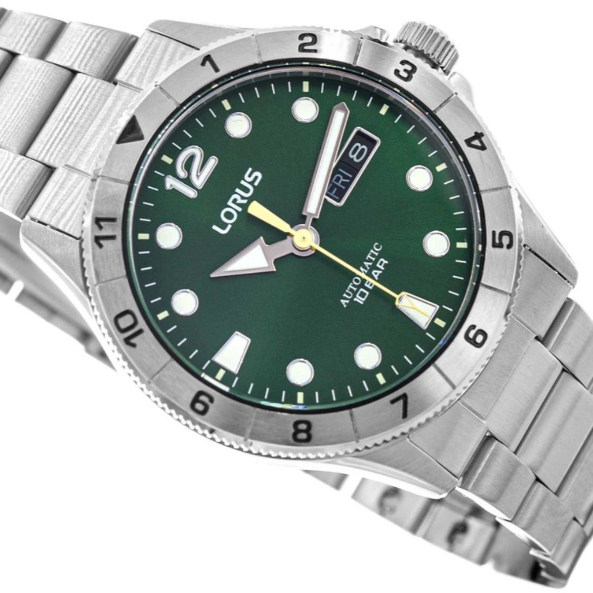 Lorus Sport Classic Green Sunray Dial Steel Strap Men’s Watch RL463BX9