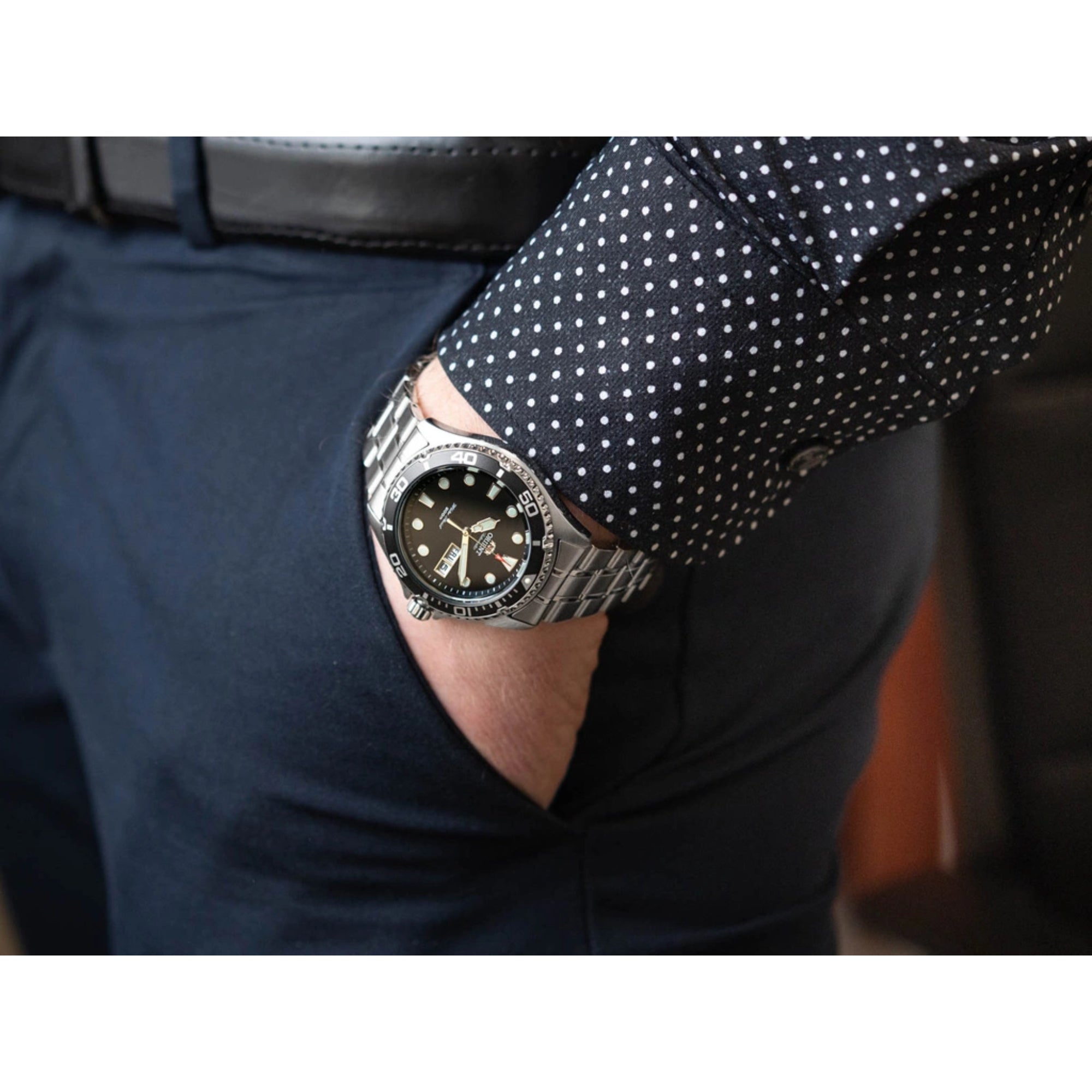 Orient Mako Ray II Automatic Black Dial Steel Strap Men's Dive Watch TAA02004B9