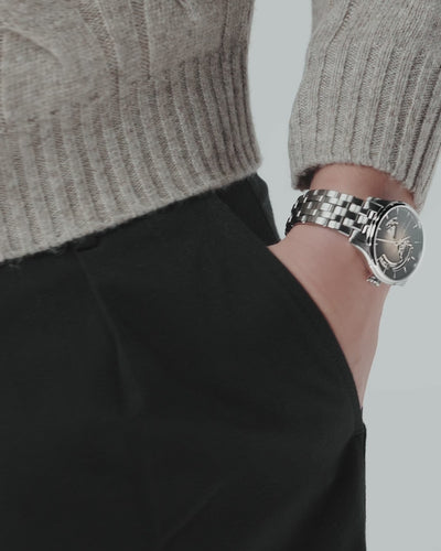 Hamilton Jazzmaster 40mm Open Heart H32675101 steel bracelet automatic watch worn on wrist