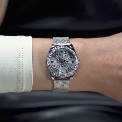 GUESS Quartz Analog Silver Dial Steel Strap Watch GW0748L1