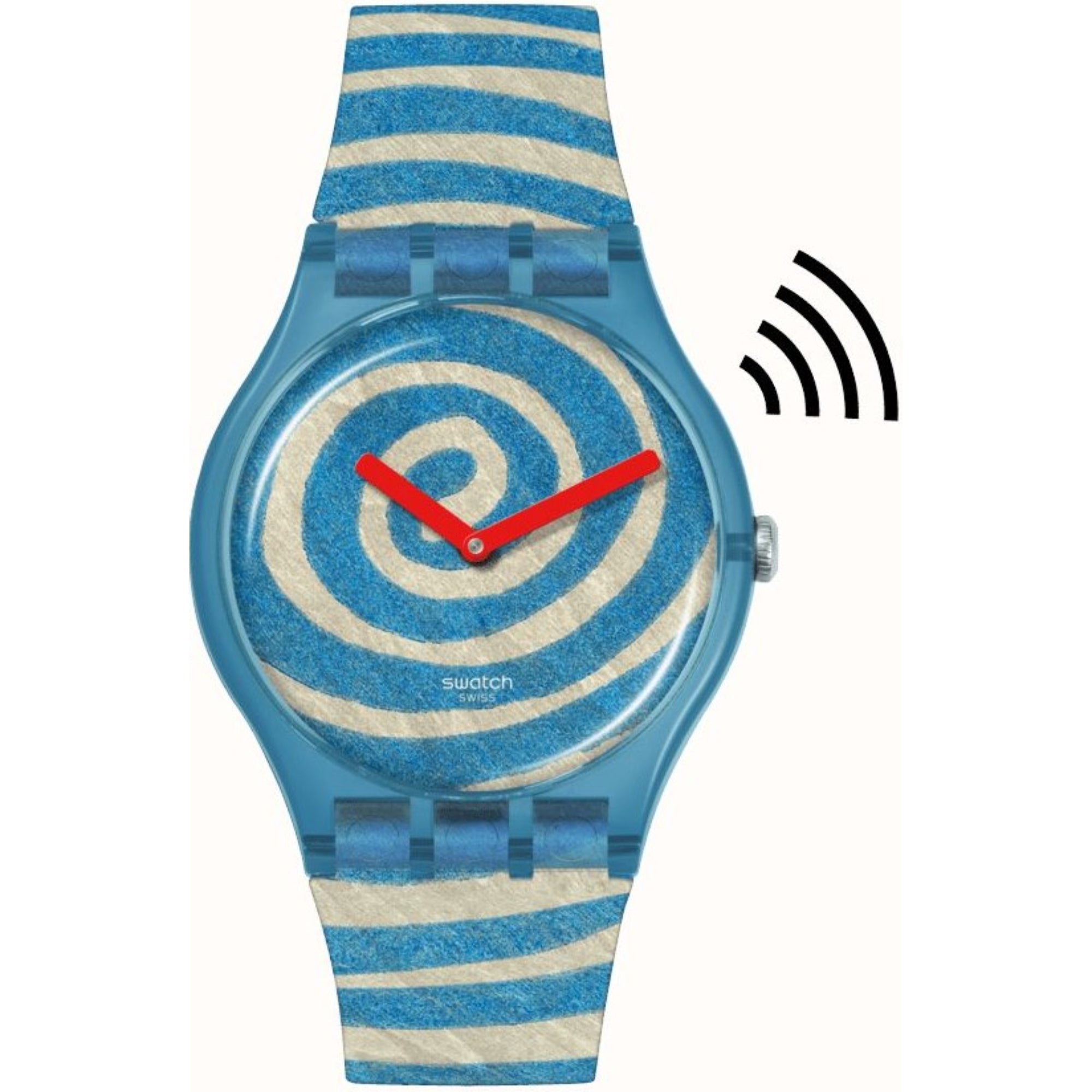 Swatch BOURGEOIS'S SPIRALS PAY! Multi-Coloured Dial Silicone Strap Unisex Watch SVIZ1O5C-5300