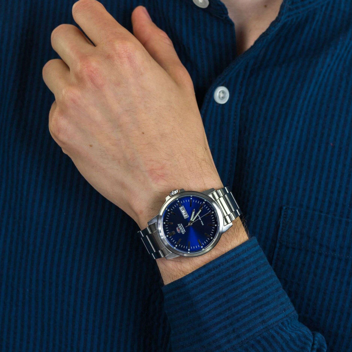 Orient Contemporary Automatic Blue Dial Steel Strap Men’s Watch RA-AA0C02L39B