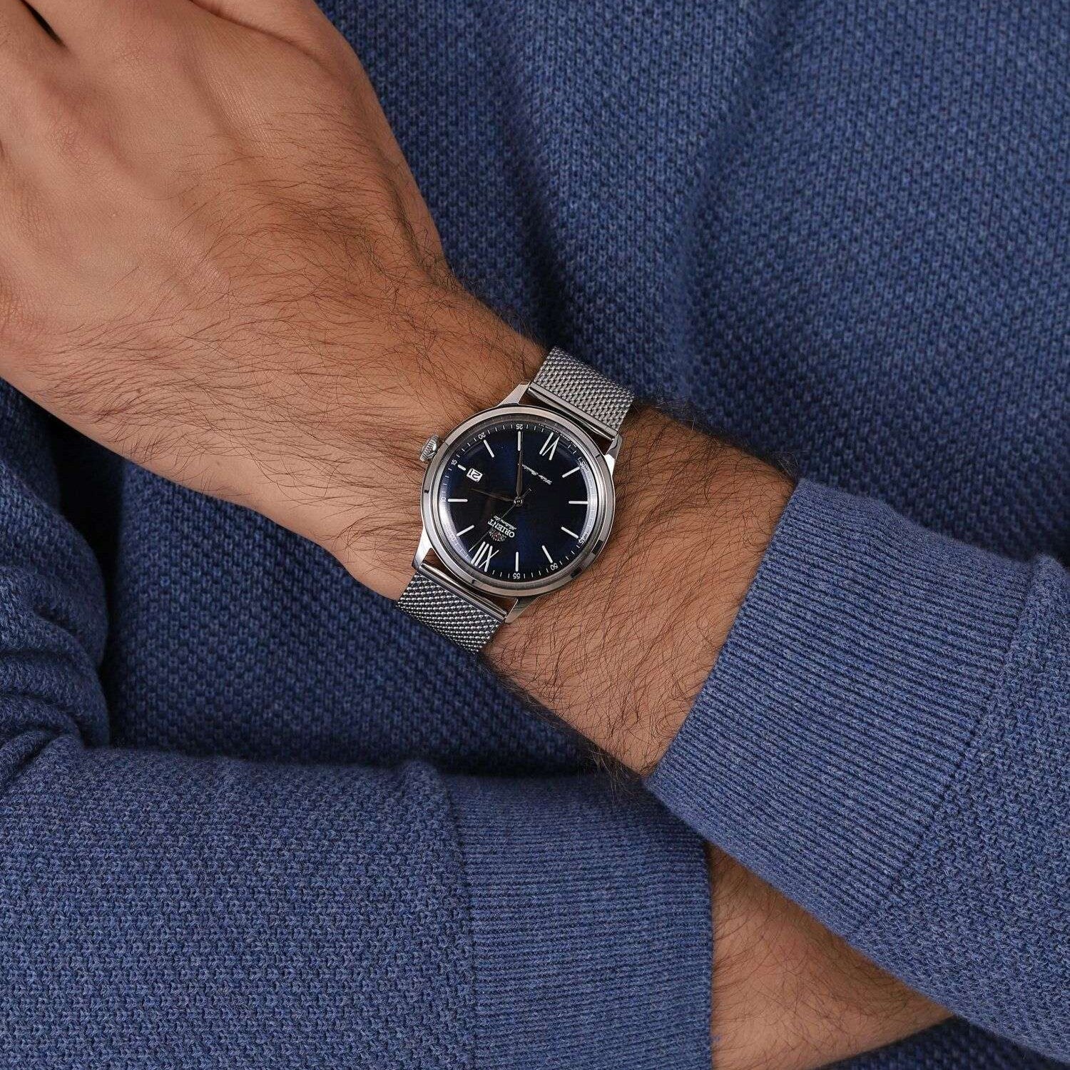 Orient Bambino 40.5mm Blue Dial Steel Mens Automatic Watch RA-AC0019L30B
