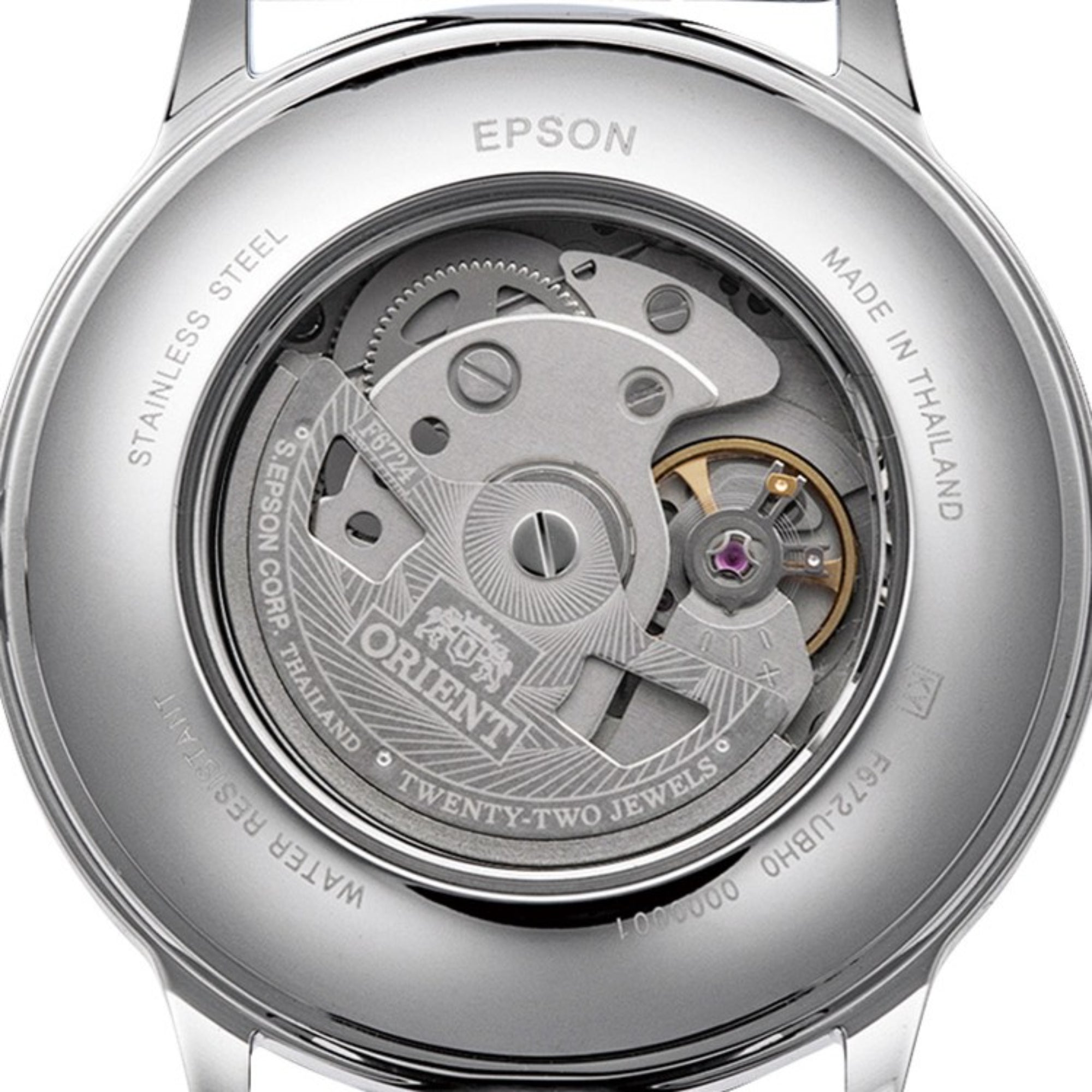 Orient Bambino RA-AC0031S30B caseback close-up profile