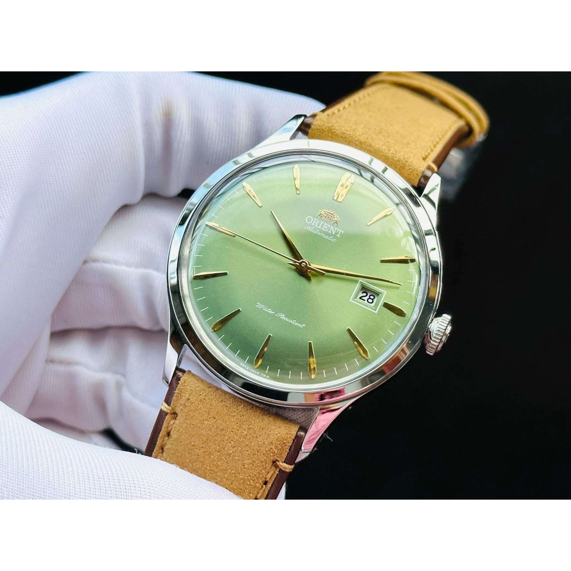 Orient Bambino Classic Vintage Style Automatic Green Dial Men's Dress Watch RA-AC0P01E30B