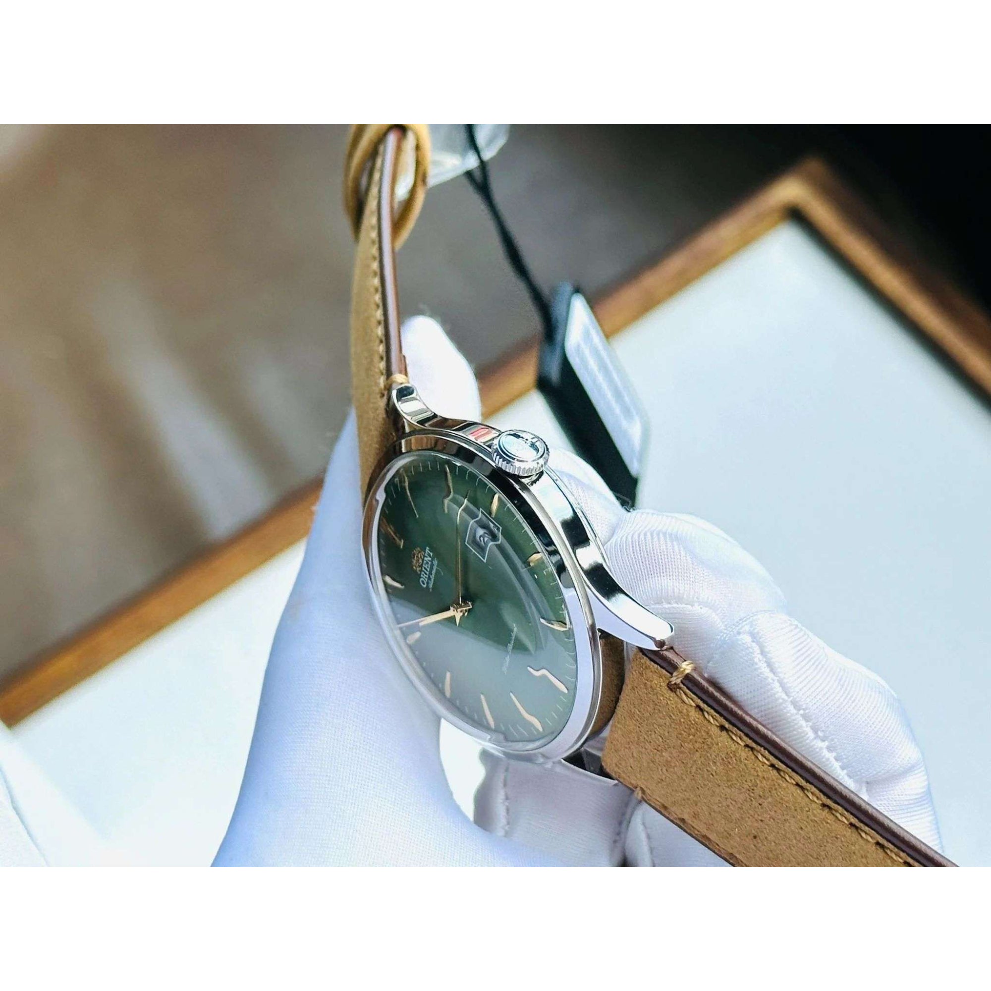 Orient Bambino Classic Vintage Style Automatic Green Dial Men's Dress Watch RA-AC0P01E30B