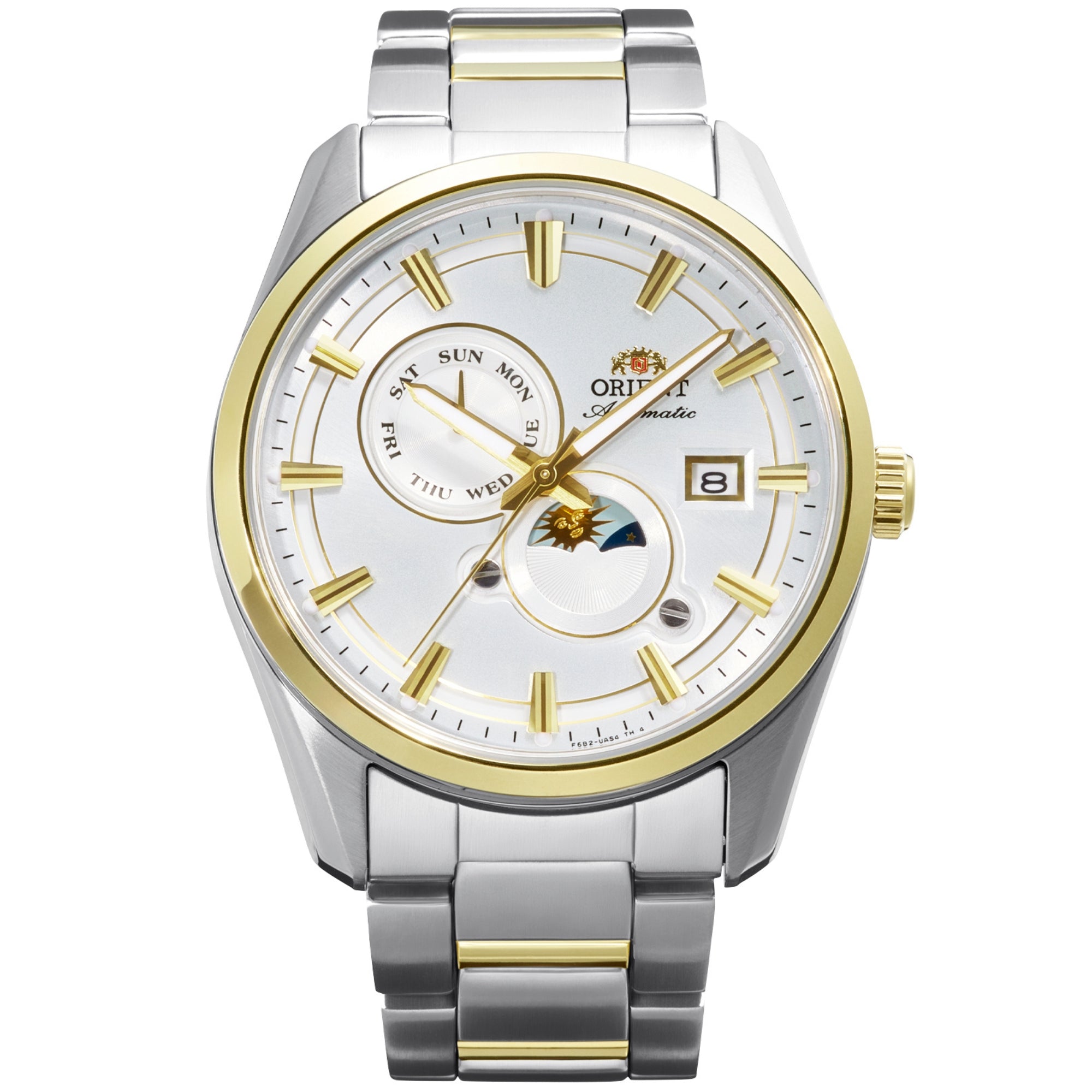 Orient Stretto 41.5mm Sun & Moon Brown Dial Steel Men's Automatic Watch RA-AK0312S30B