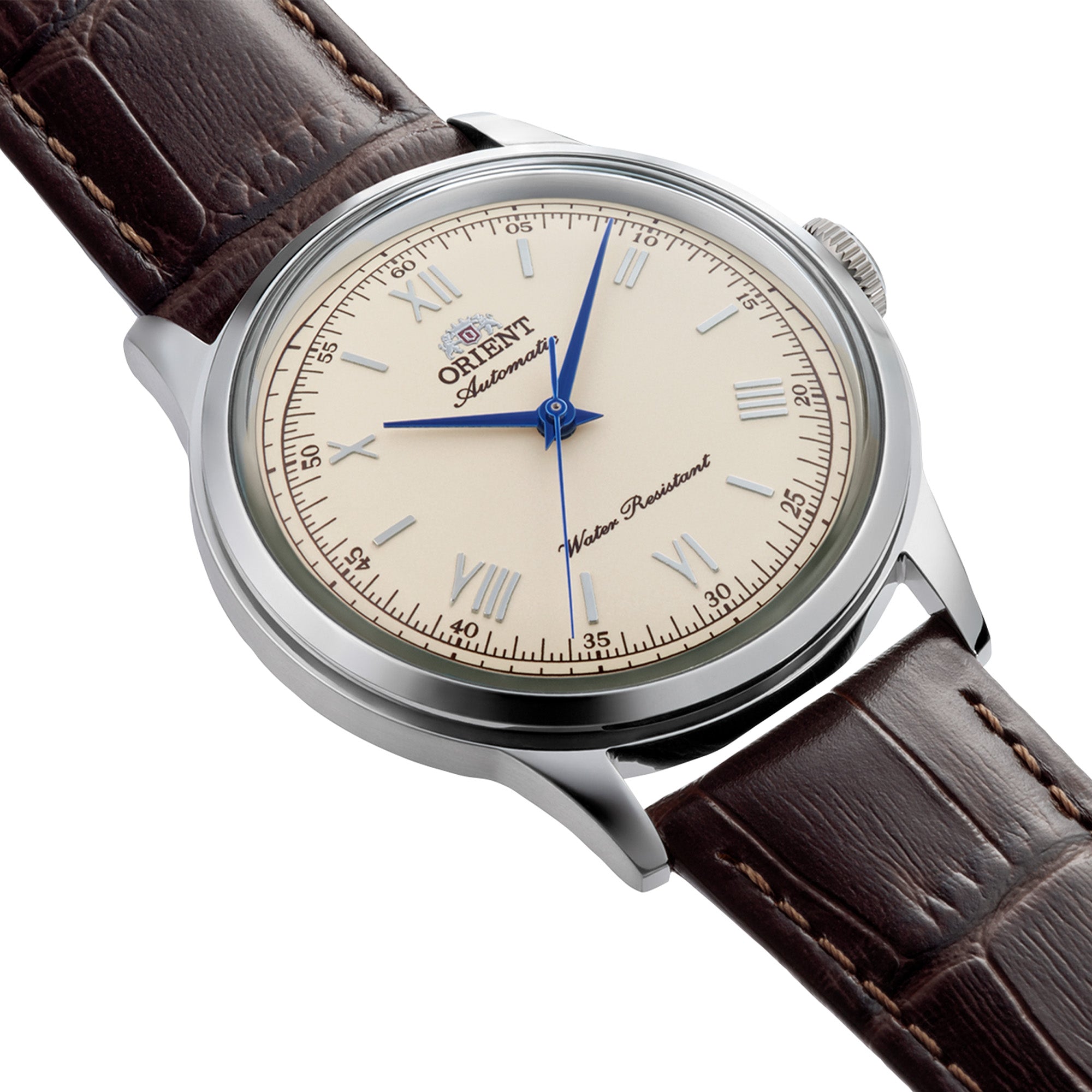 Orient Bambino Ivory Dial RA-BB0003Y30B domed crystal and case side profile
