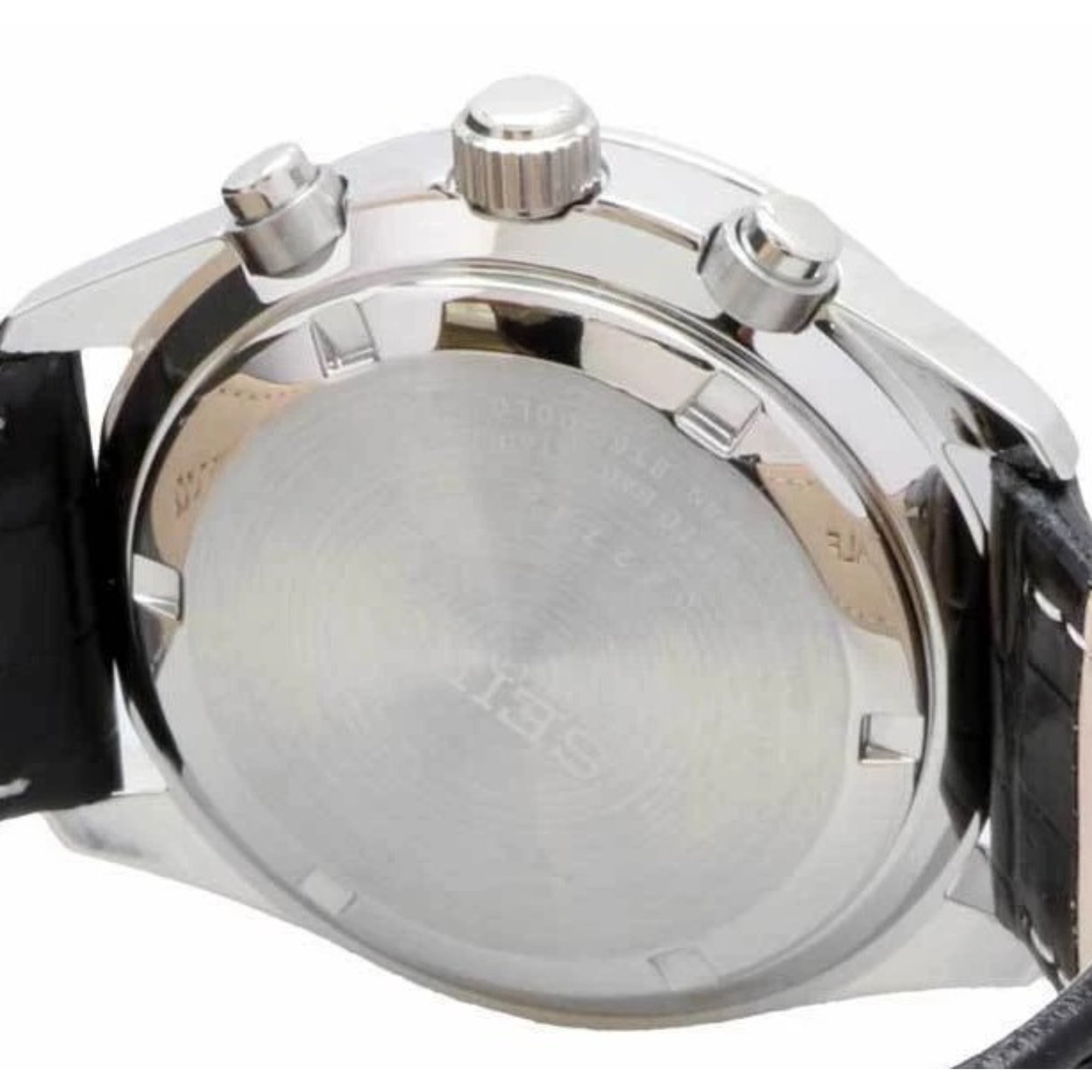 Seiko Conceptual Quartz Chronograph Beige Dial Black Leather Strap Men's Watch SSB383P1