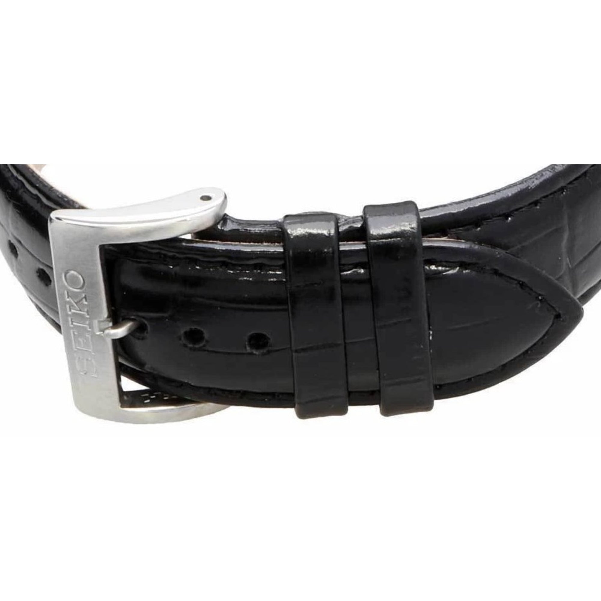 Seiko Conceptual Quartz Chronograph Beige Dial Black Leather Strap Men's Watch SSB383P1