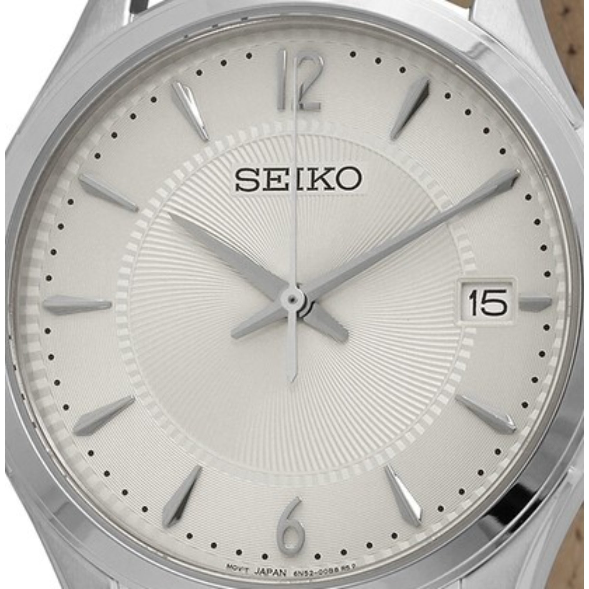 Seiko Conceptual Quartz Ivory Dial Brown Leather Strap Men's Watch SUR421P1