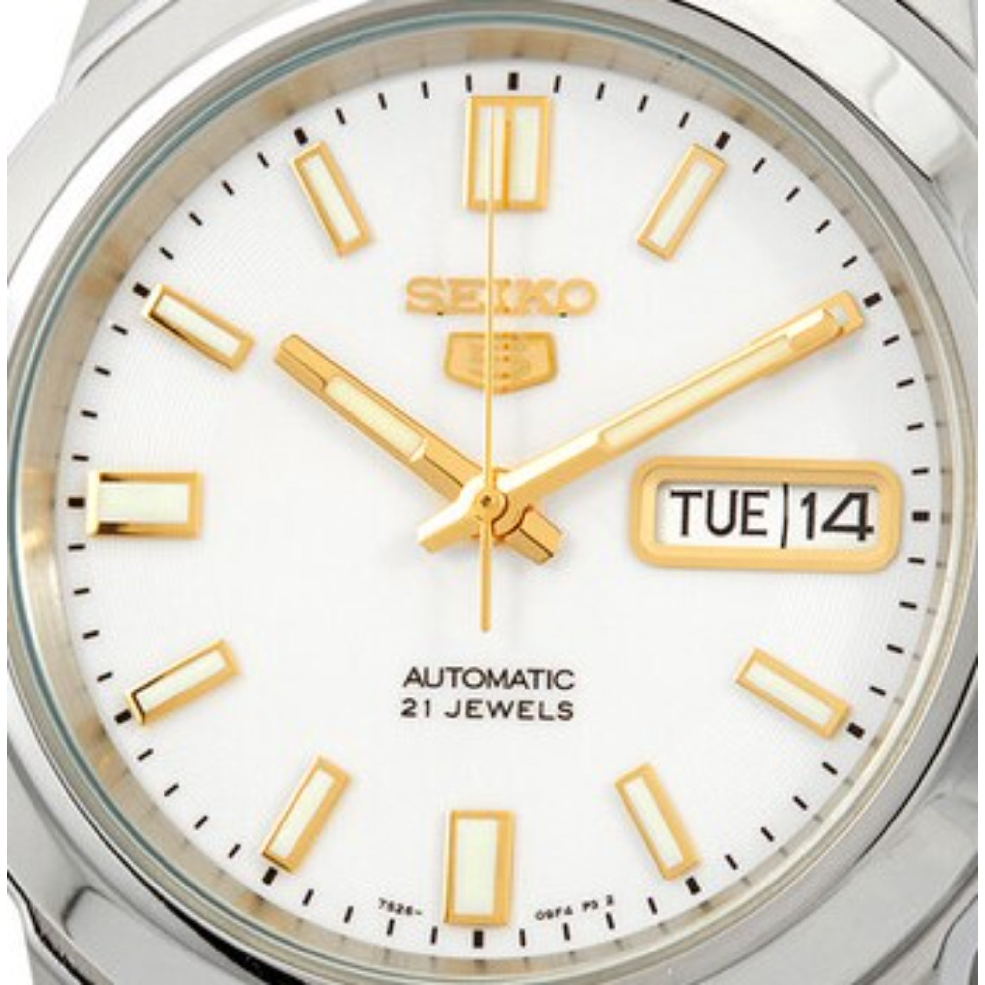 Seiko 5 Automatic White Dial Stainless Steel Strap Men's Watch SNKK07K1
