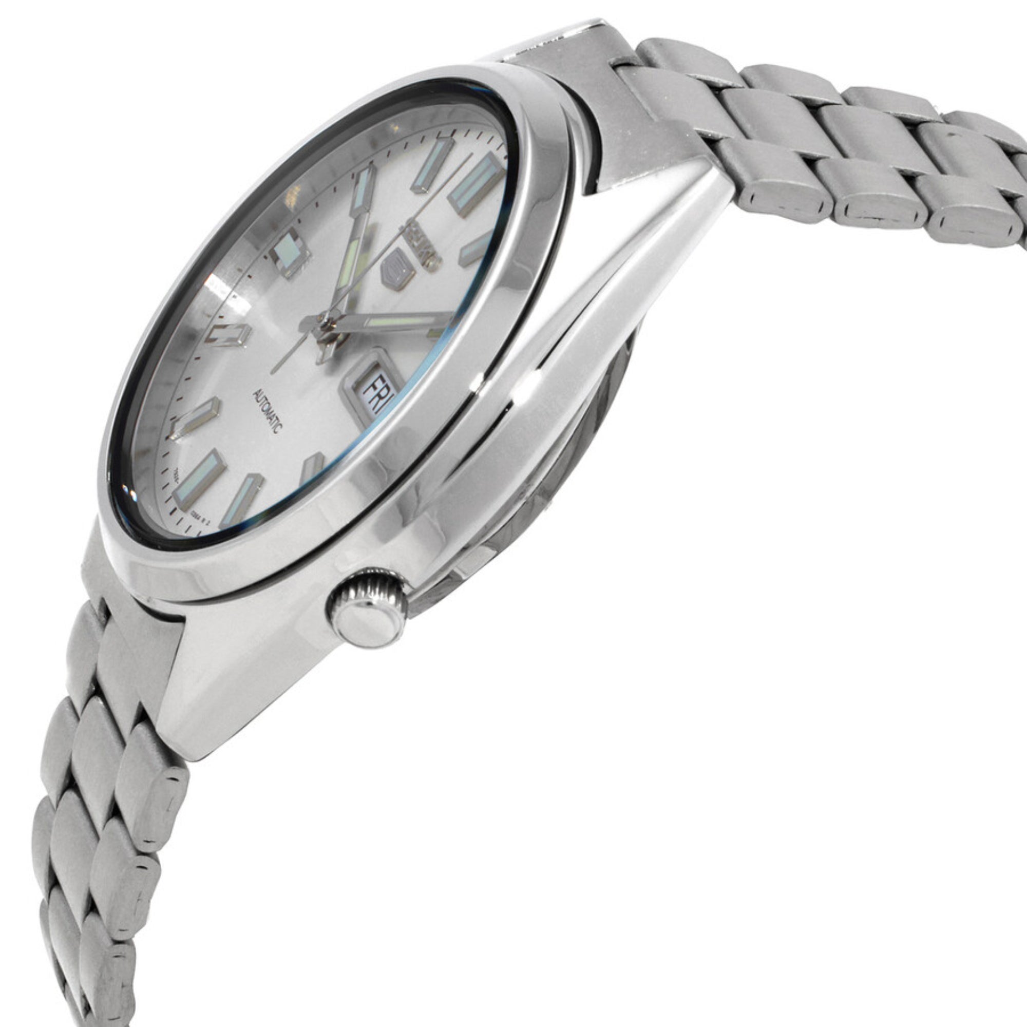 Seiko 5 Automatic 37mm Silver Dial Steel Mens Watch SNXS73K1