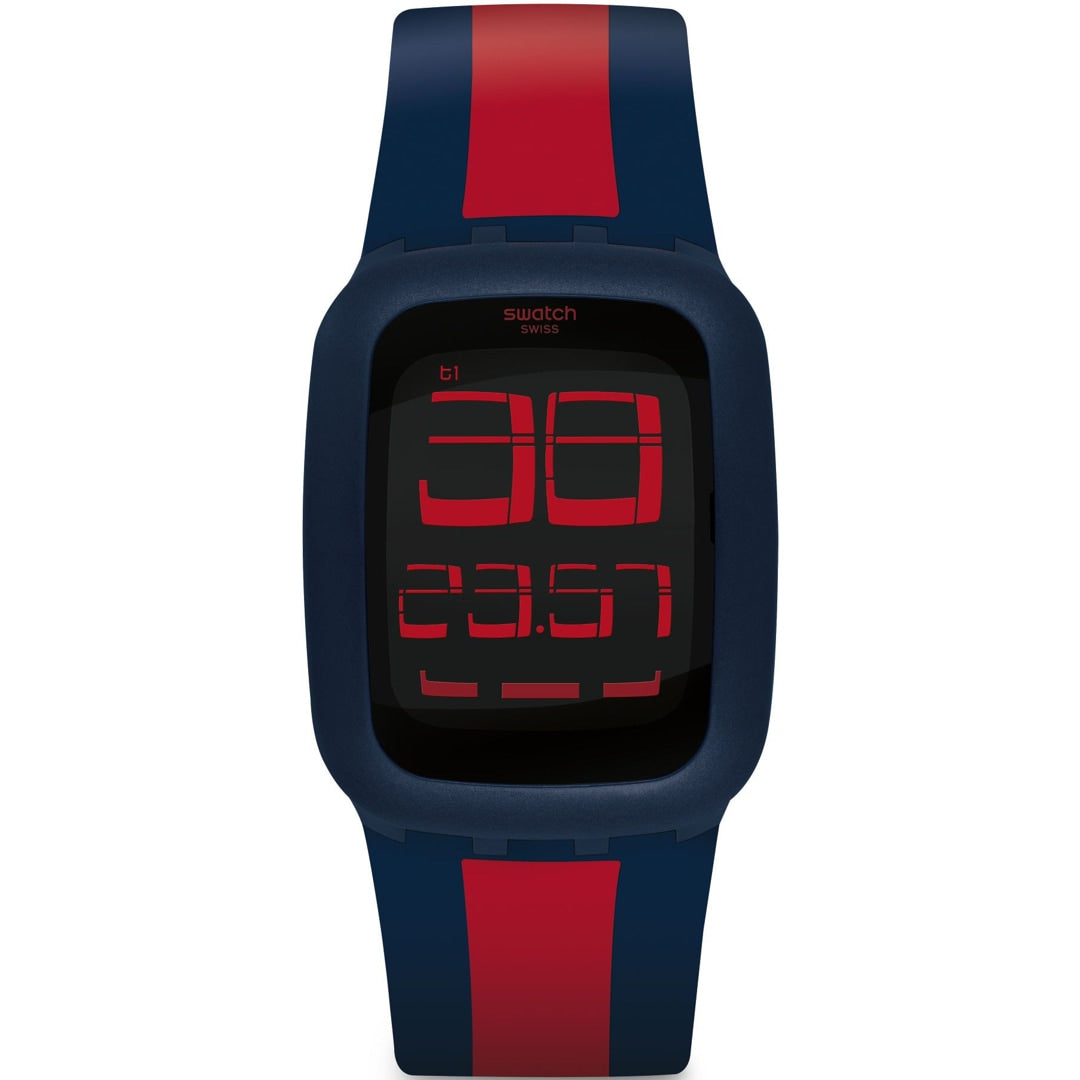 Swatch Touch Silicone Strap Digital Dial Men's Watch SURN101D