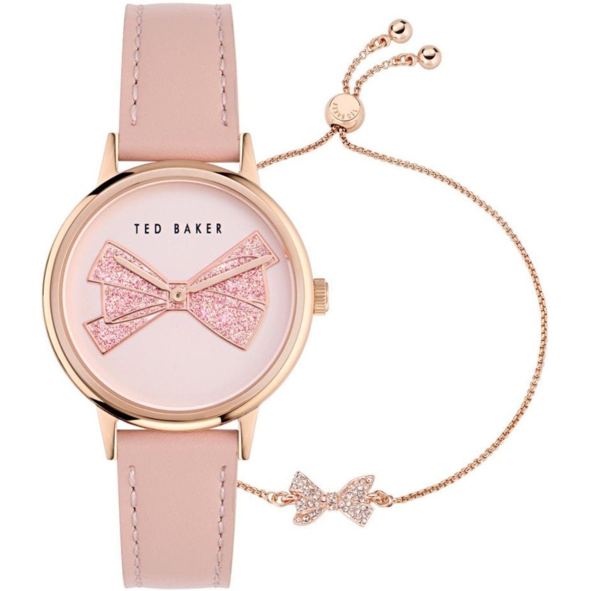 Ted Baker Phylipa Iconic Pink Dial Leather Strap Ladies Watch BKGFW2401