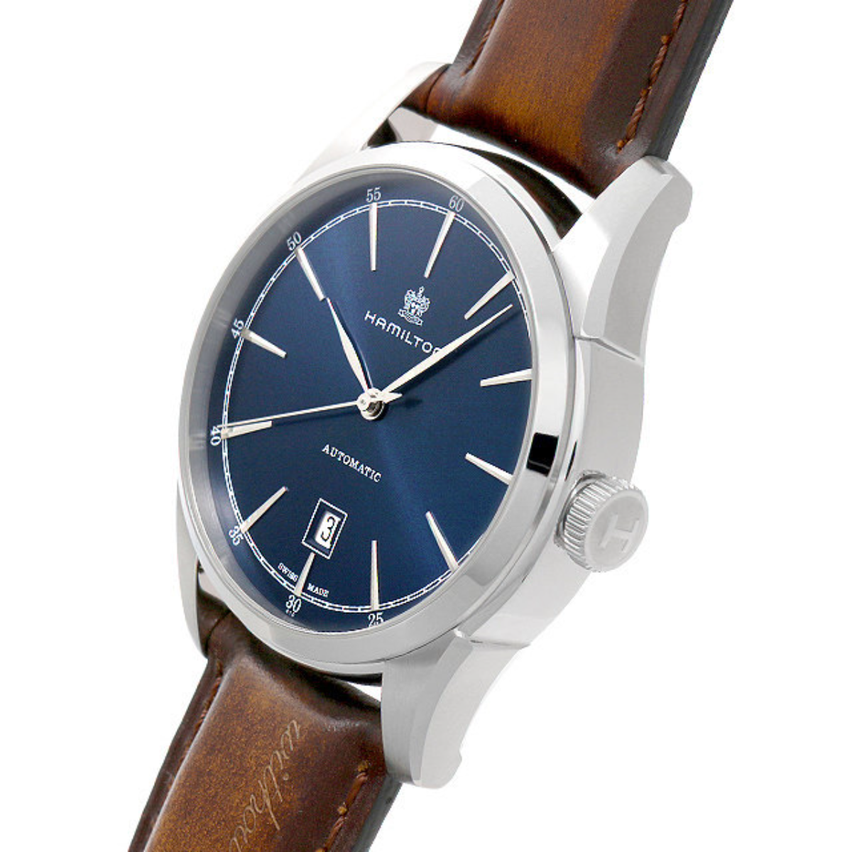 Hamilton American Classic Spirit Of Liberty Automatic Blue Dial Leather Strap Men's Watch H42415541
