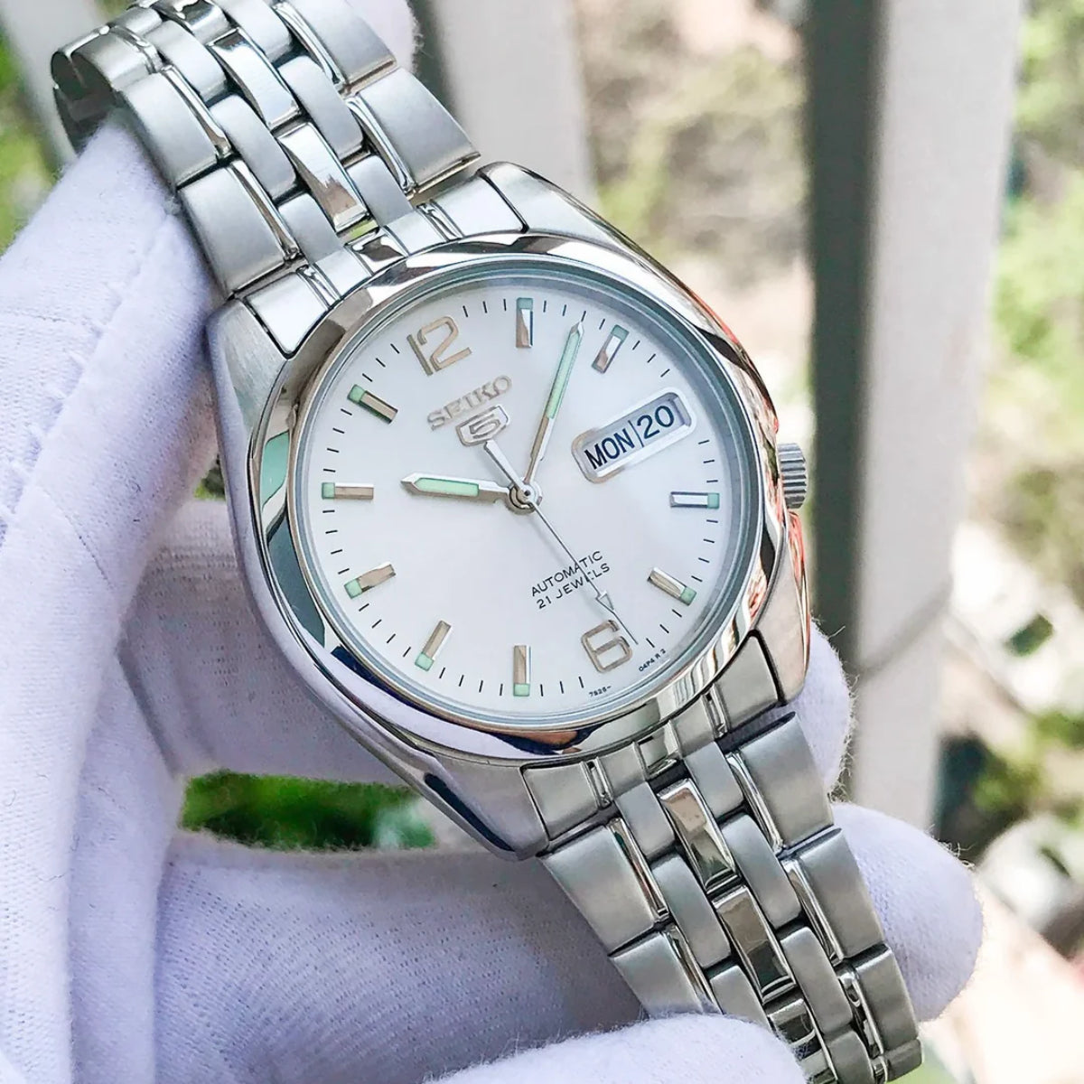 Seiko 5 Automatic Silver Dial Stainless Steel Men's Watch SNK385K1