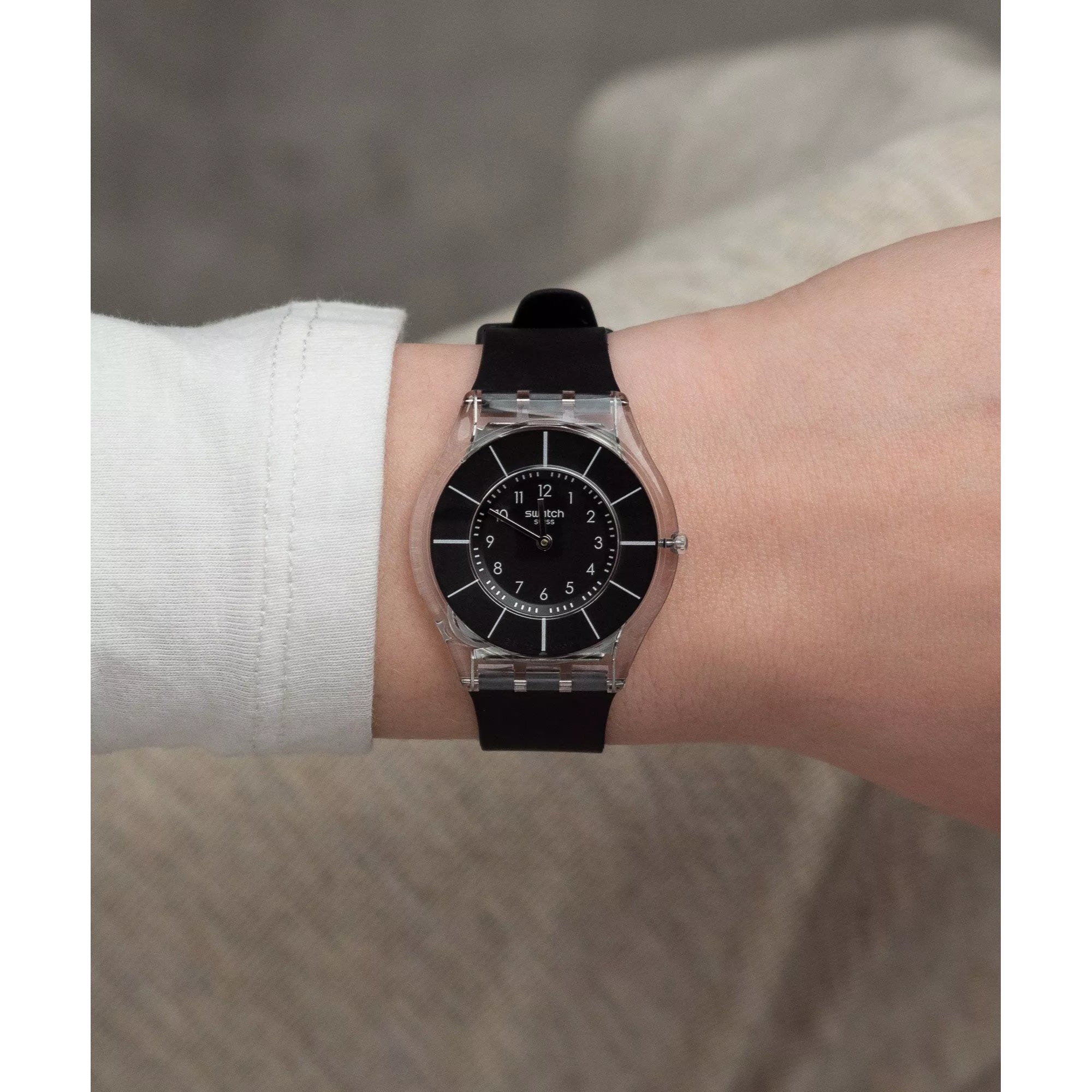 Swatch Black Classiness Case Black Dial Watch SS08K103