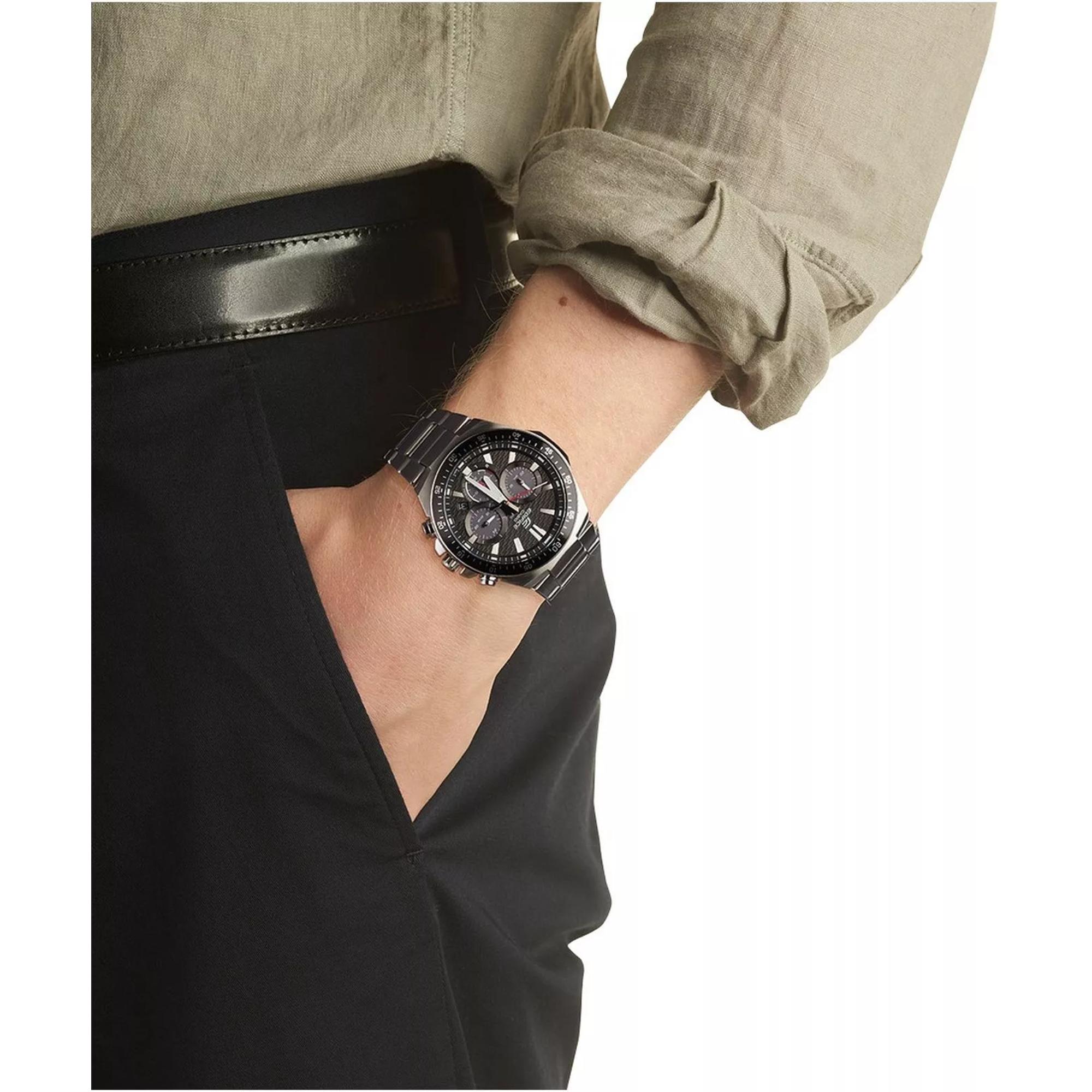 Casio Edifice Solar Quartz Black Dial Stainless Steel Bracelet Men’s Watch EFS-S600D-1A4VUEF