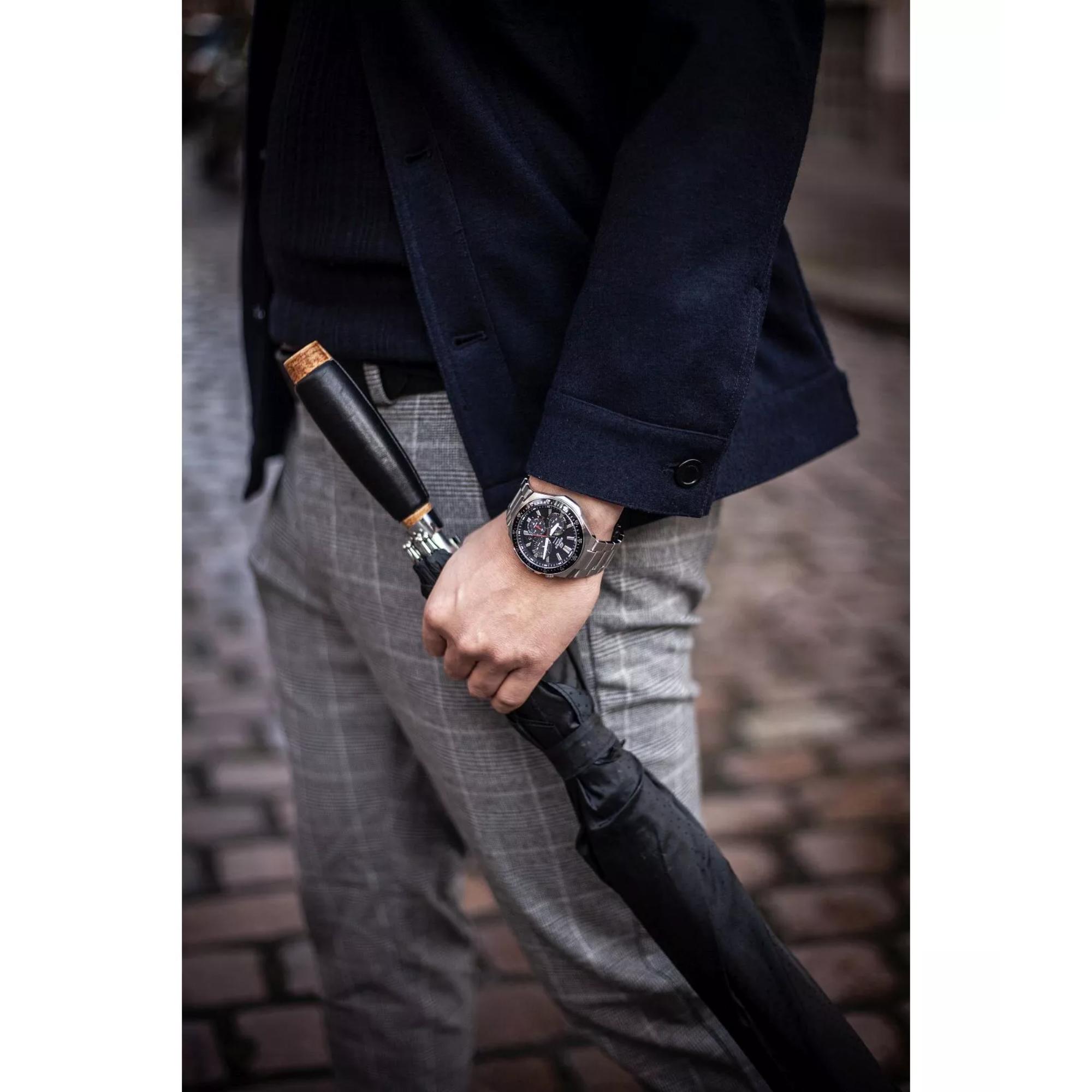 Casio Edifice Solar Quartz Black Dial Stainless Steel Bracelet Men’s Watch EFS-S600D-1A4VUEF