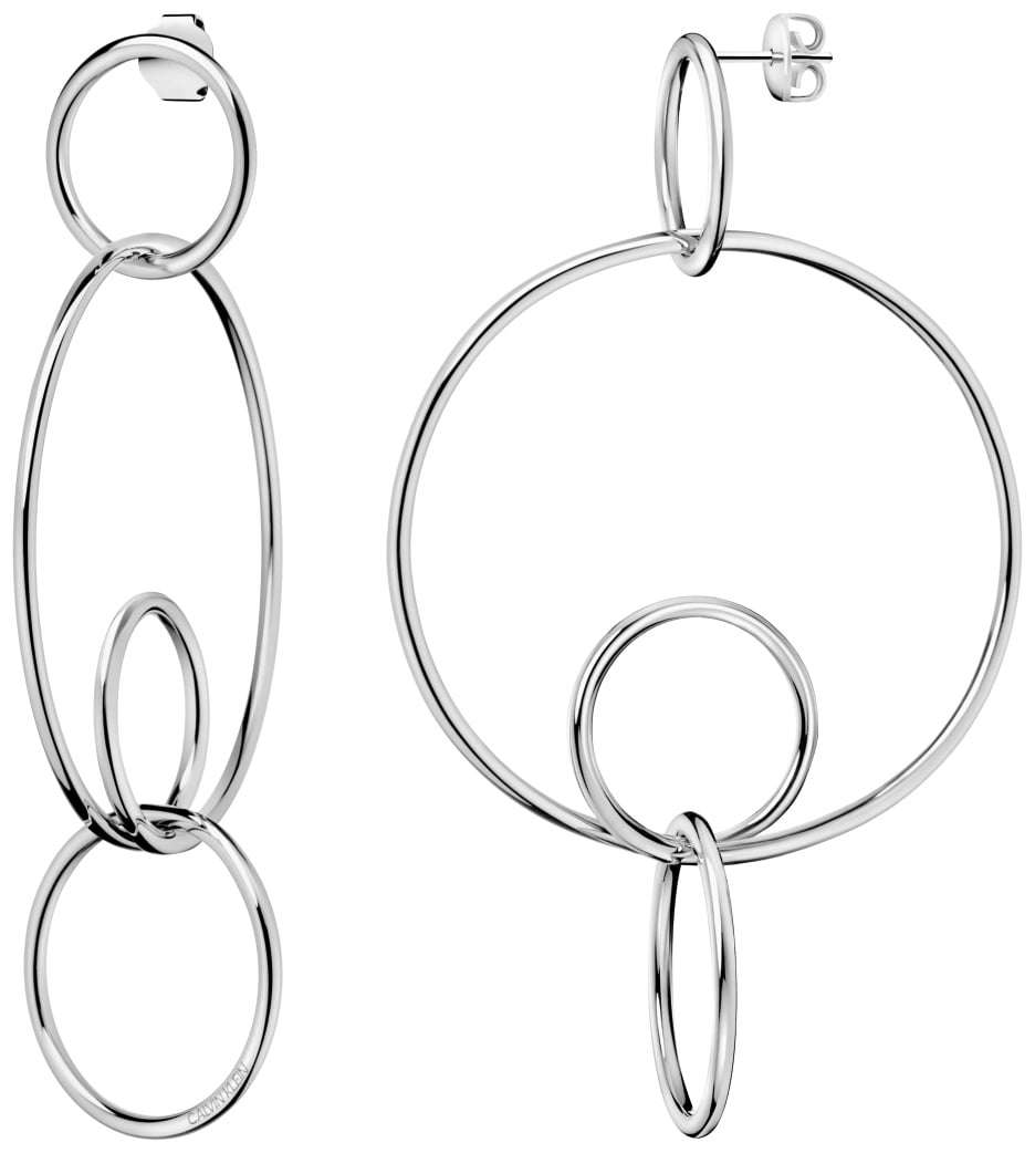 Calvin Klein Clink Polished Silver Hoop Earrings KJ9PME000100