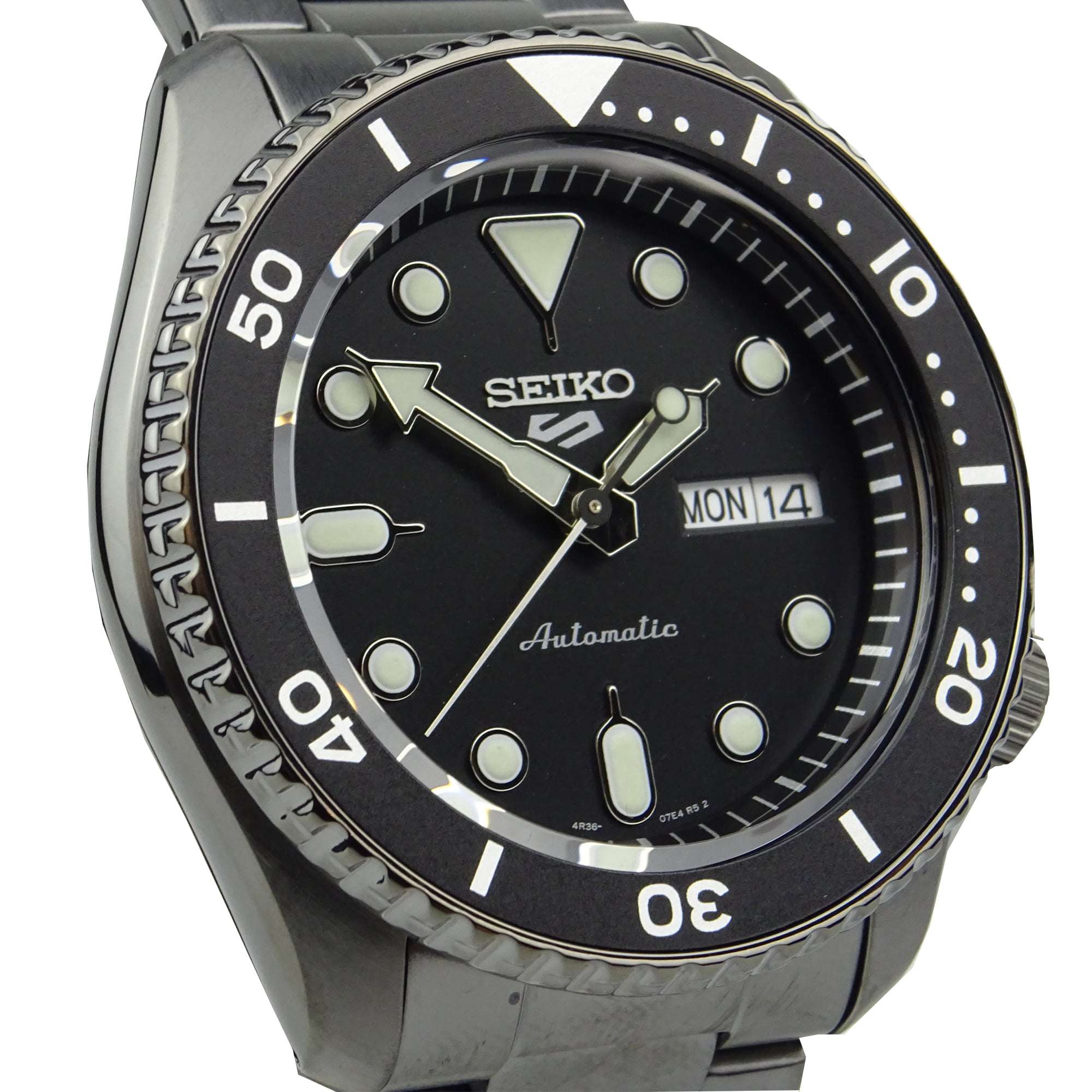 Seiko 5 Sports Black Dial Grey Steel Automatic Watch SRPD65K1