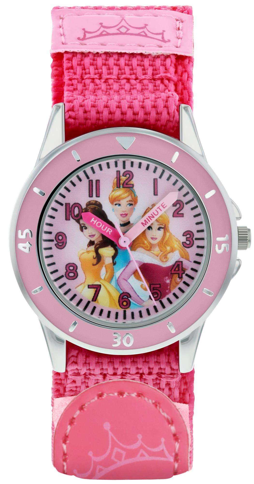 Disney Princess Cinderella Pink Velcro Strap Time Teacher