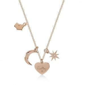 Radley Heart Rose Gold PVD Sterling Silver Czech Stone Charms Necklace RYJ2044This Radley Heart Rose Gold PVD Sterling Silver Czech Stone Charms Necklace RYJ2044 is the perfect addition to any jewellery set. A rose gold PVD sterling silver chain link is finished off with four wonderful charms. The charms include; the Radley dog, heart, crescent moon & a polished star. Key Features:Heart CollectionSterling SilverCharms (Dog, Heart, Moon, Star)The Brand: RadleyWe are a London born brand that has a passion for crafting beautiful handbags and accessories that women love. Our approach is simple – to create the perfect combination of style on the outside and functionality on the inside. To achieve this we blend creative design, quality materials and immaculate craftsmanship, not forgetting plenty of personality to finish. We hope you enjoy exploring our world…