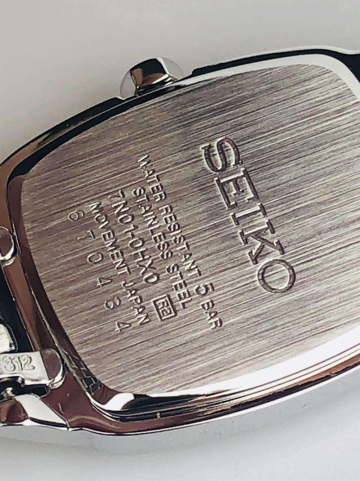 Seiko Tonneau Silver Stainless Steel Case Silver Stainless Steel Strap  Ladies Watch SRZ469P1