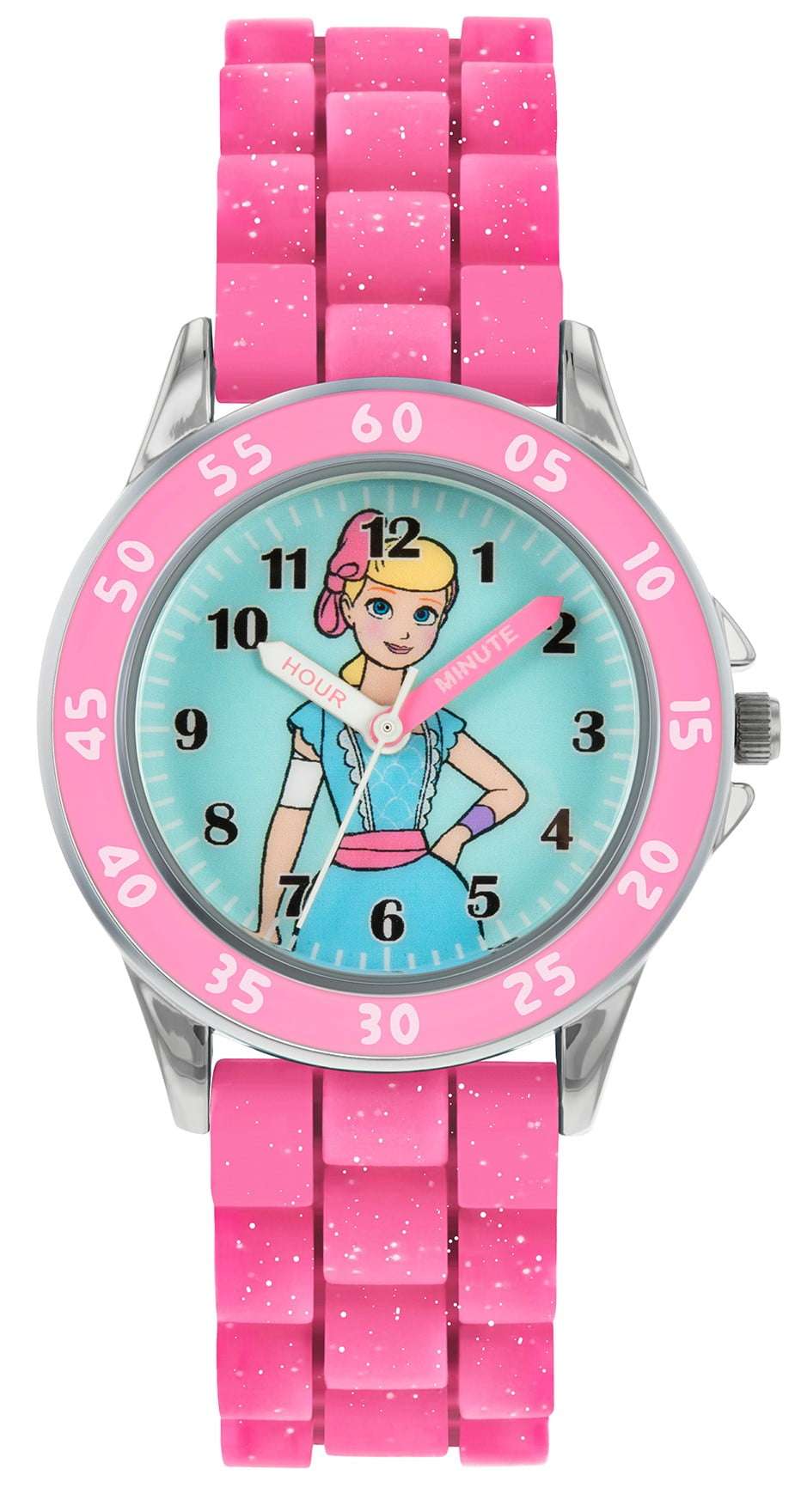 Disney Toy Story Quartz Pink Rubber Strap Time Teacher Girls Watch TYM9001