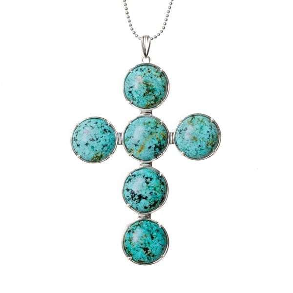 Kim Minchin African Turquoise Cross Large Necklace