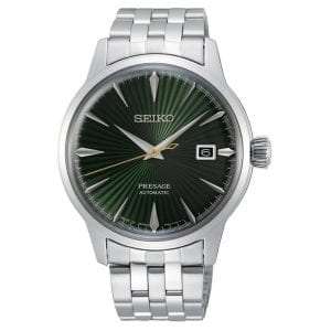 Seiko Presage Cocktail Time 'Mockingbird' Automatic Green Dial Silver Stainless Steel Men's Watch SRPE15J1 RRP £400