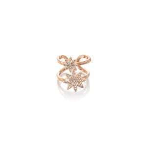 Vixi Nova Rose Gold Double Star Adjustable Ring Ladies Jewellery NOVA-2R.R RRP £85
