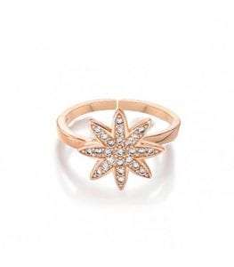 Vixi Nova Rose Gold Large Star Adjustable Ring Ladies Jewellery NOVA-RL.R RRP £75