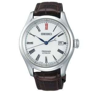 Seiko Presage Automatic Arita Porcelain White Dial Brown Leather Strap Men's Watch SPB095J1 RRP £1,550